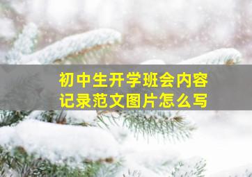 初中生开学班会内容记录范文图片怎么写