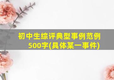 初中生综评典型事例范例500字(具体某一事件)