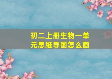 初二上册生物一单元思维导图怎么画