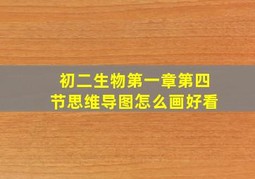 初二生物第一章第四节思维导图怎么画好看