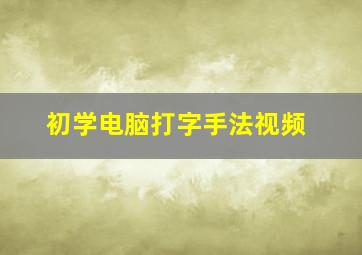 初学电脑打字手法视频