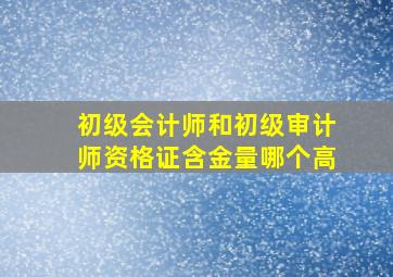 初级会计师和初级审计师资格证含金量哪个高