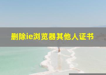 删除ie浏览器其他人证书