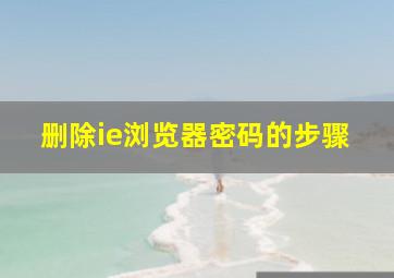 删除ie浏览器密码的步骤