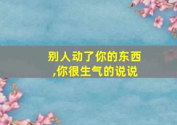 别人动了你的东西,你很生气的说说