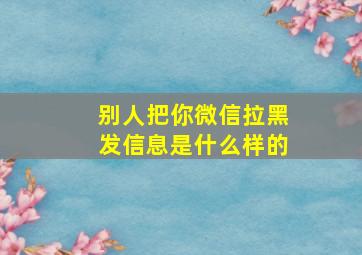 别人把你微信拉黑发信息是什么样的