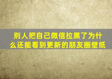 别人把自己微信拉黑了为什么还能看到更新的朋友圈壁纸