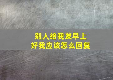 别人给我发早上好我应该怎么回复