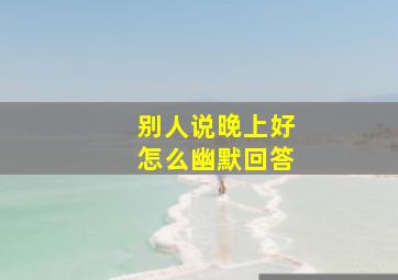 别人说晚上好怎么幽默回答