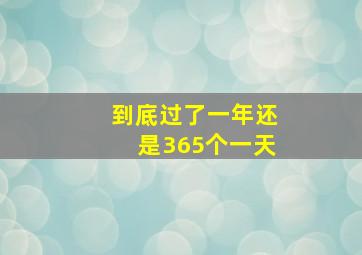 到底过了一年还是365个一天