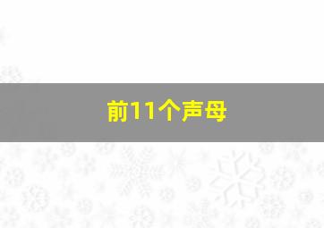 前11个声母