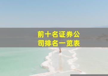 前十名证券公司排名一览表