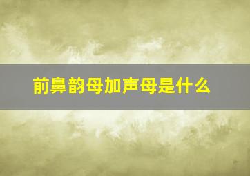 前鼻韵母加声母是什么