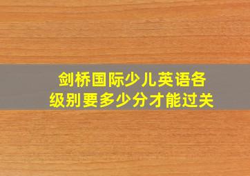 剑桥国际少儿英语各级别要多少分才能过关