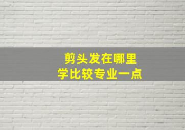 剪头发在哪里学比较专业一点