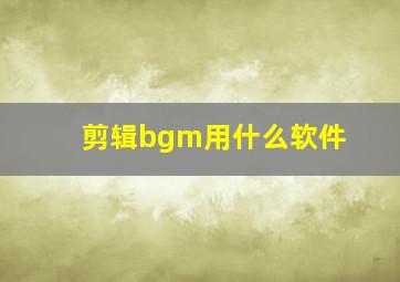 剪辑bgm用什么软件