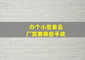 办个小型食品厂需要哪些手续