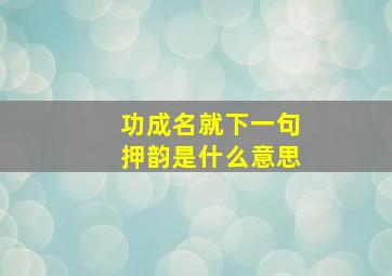 功成名就下一句押韵是什么意思