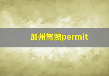 加州驾照permit