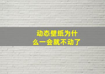 动态壁纸为什么一会就不动了