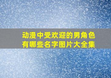 动漫中受欢迎的男角色有哪些名字图片大全集