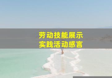 劳动技能展示实践活动感言