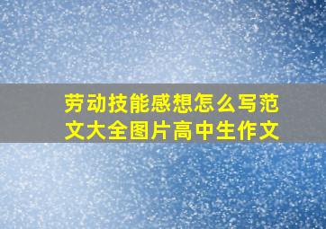 劳动技能感想怎么写范文大全图片高中生作文