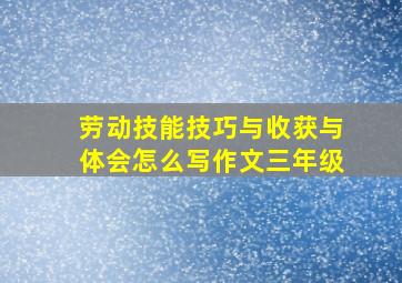 劳动技能技巧与收获与体会怎么写作文三年级