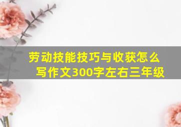 劳动技能技巧与收获怎么写作文300字左右三年级