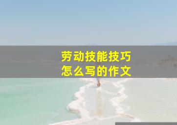 劳动技能技巧怎么写的作文