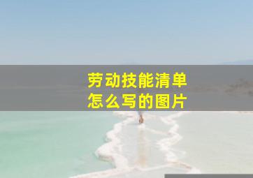 劳动技能清单怎么写的图片