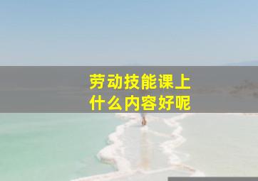 劳动技能课上什么内容好呢