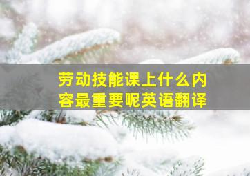 劳动技能课上什么内容最重要呢英语翻译