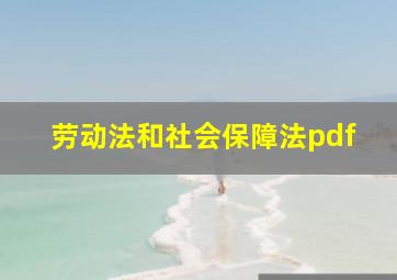 劳动法和社会保障法pdf