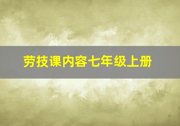 劳技课内容七年级上册