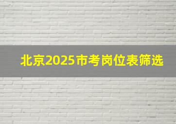 北京2025市考岗位表筛选