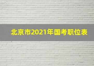 北京市2021年国考职位表