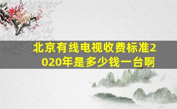 北京有线电视收费标准2020年是多少钱一台啊