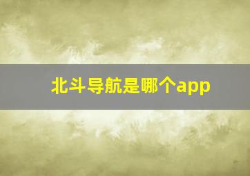 北斗导航是哪个app