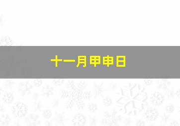 十一月甲申日