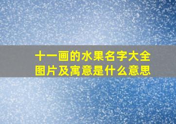 十一画的水果名字大全图片及寓意是什么意思