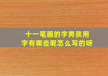 十一笔画的字男孩用字有哪些呢怎么写的呀