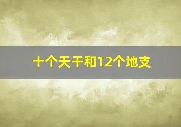 十个天干和12个地支