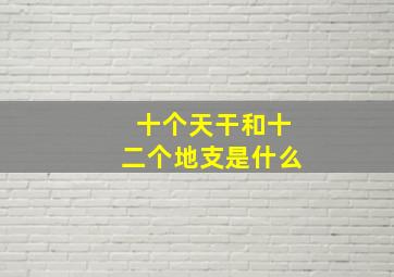 十个天干和十二个地支是什么