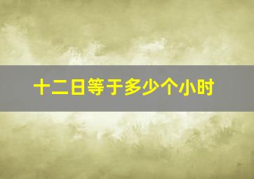 十二日等于多少个小时