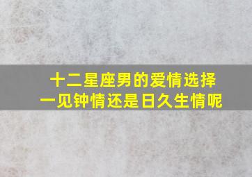 十二星座男的爱情选择一见钟情还是日久生情呢