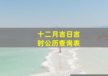 十二月吉日吉时公历查询表