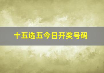 十五选五今日开奖号码