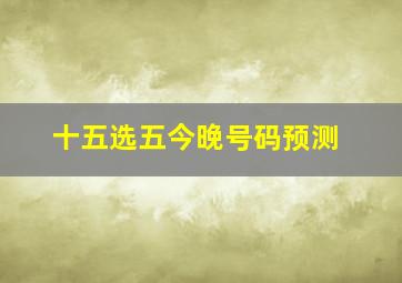 十五选五今晚号码预测