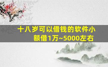 十八岁可以借钱的软件小额借1万~5000左右